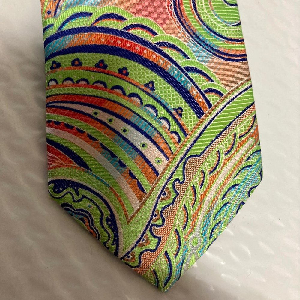 100% Silk Mens Designer Tie,Handmade, 3.25x65, Multi Paisley